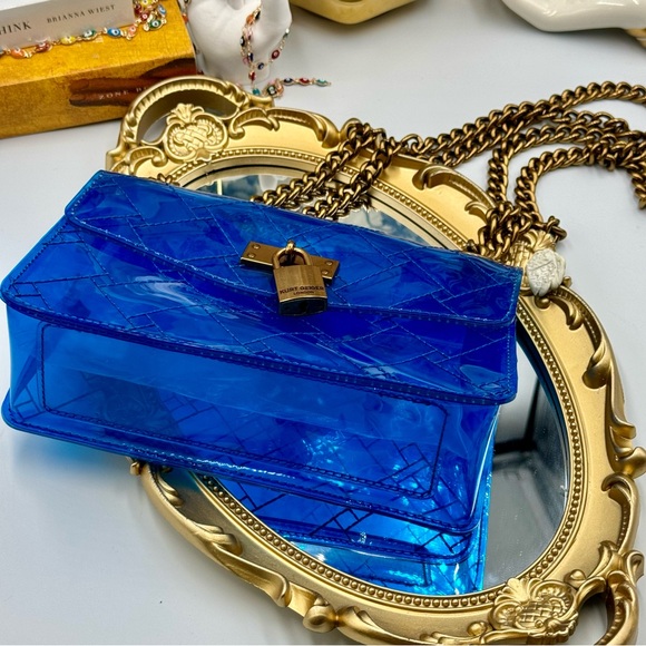 🆕 KURT GEIGER LONDON 🧿 NWOT Mini Brixton PVC Crossbody Bag, Transparent Blue - Picture 6 of 12